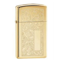 Bật Lửa Zippo Bản Nhỏ Đồng Vàng Hoa Văn Ý- Zippo SKU 1652B – Zippo Slim Venetian Brass - Mã SP: ZPC1865