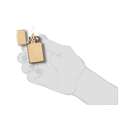 Bật Lửa Zippo Bản Nhỏ Đồng Vàng Hoa Văn Ý- Zippo SKU 1652B – Zippo Slim Venetian Brass