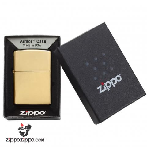 Bật Lửa Zippo Vàng Bóng Vỏ Dầy 169 - Zippo Armor High Polished Brass SKU 169