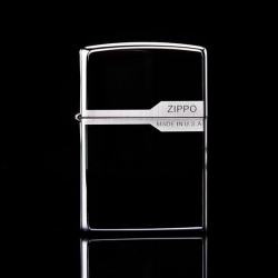 Bật lửa Zippo chính hãng 150 đen bóng có viền zippo giữ 2 nắp - Mã SP: ZPC0118