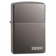 Bật Lửa Zippo Sơn Phủ Keo Bóng Xám Khói - Logo Zippo SKU 150ZL – Zippo Black Ice with Zippo Logo