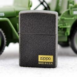 Zippo chính hãng Đen sần có logo zippo made in usa - Mã SP: ZPC0078