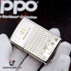 Bật lửa Zippo chính hãng bản chrome khắc WIN 10 và bán phím zippo Bản Armor vỏ dầy - Mã SP: ZPC2446-167
