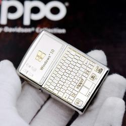 Bật lửa Zippo chính hãng bản chrome khắc WIN 10 và bán phím zippo - Mã SP: ZPC2446-250