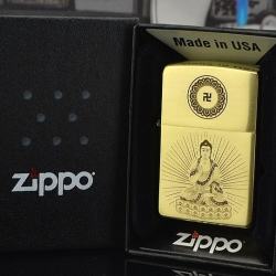 Bật lửa Zippo chính hãng chất liệu đồng khắc phật - Mã SP: ZPC0133