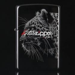 Bật lửa Zippo chính hãng đen tuyền hình chú Báo đêm - Mã SP: ZPC0215