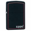 Bật Lửa Zippo Sơn Màu Đen Viền Đỏ - Logo Zippo SKU 218ZB – Zippo Black Matte with Zippo Logo and Border