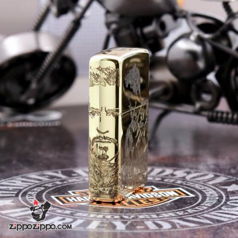 Bật lửa Zippo chính hãng đồng khắc hoa văn đối xứng amor