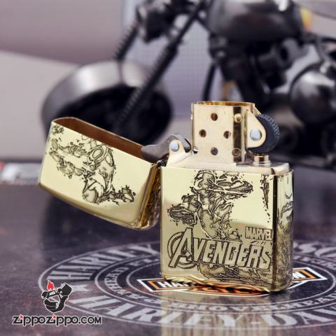 Bật lửa Zippo chính hãng đồng khắc hoa văn đối xứng amor