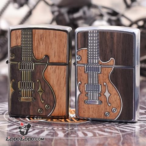 Bật Lửa Zippo Chính Hãng Khắc Họa Tiết Đàn guitar