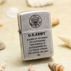 Bật Lửa Zippo Chính Hãng Khắc  Quân Đội U.S.ARMY Mạ Antique Silver - Mã SP: ZPC2930
