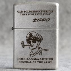 Bật Lửa Zippo Chính Hãng Khắc Tướng MacARTHUR Mạ Antique Silver - Mã SP: ZPC2920