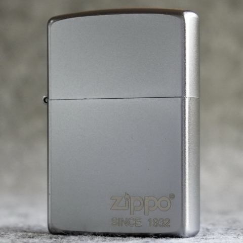 Bật Lửa Zippo Mạ Chrome Ánh Satin - Logo Zippo SKU 205ZL – Zippo Satin Chrome Zippo Logo
