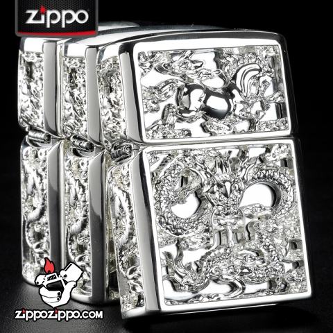 Bật lửa Zippo chính hãng long mã phiên bản bạc sắc sảo
