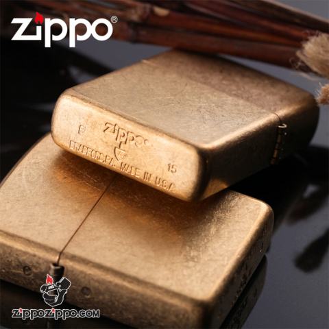 Bật lửa Zippo chính hãng mờ cát vàng xước Vỏ Dày