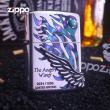 Bật lửa Zippo chính hãng phiên bản giới hạn Hàn Quốc cánh thiên thần Khảm Trai Màu Bạc