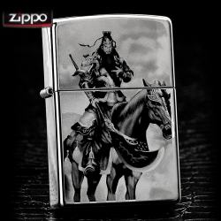 Bật lửa Zippo chính hãng Quan tướng công cưỡi ngựa - Mã SP: ZPC0046