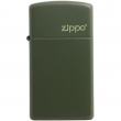 Bật Lửa Zippo Bản Nhỏ Sơn Màu Trắng Cát - Logo Zippo SKU 1627ZL- Zippo Slim® Green Matte Zippo Logo