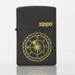 Bật lửa Zippo đen nứt in hình la bàn - Mã SP: ZPC0675