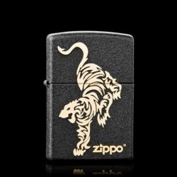 Bật lửa Zippo đen nứt in hình Tiger - Mã SP: ZPC0653