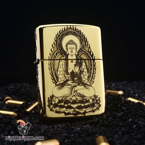 Bật Lửa Zippo Đồng Khắc Đức Phật Thích Ca Mâu Ni Bản Armor