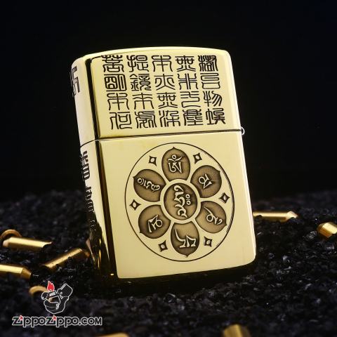 Bật Lửa Zippo Đồng Khắc Đức Phật Thích Ca Mâu Ni Bản Armor