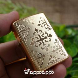 BẬT LỬA ZIPPO ĐỒNG KHẮC HOA VĂN SANG TRỌNG - Mã SP: ZPC1470