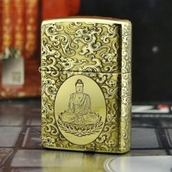 Bật lửa Zippo đồng khắc như lai phật tổ bao quanh đám mây - Mã SP: ZPC0861