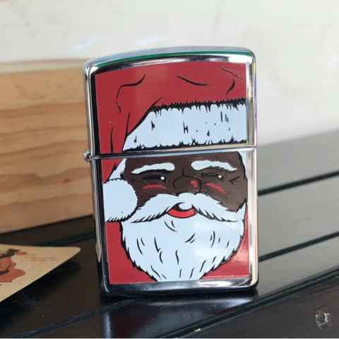 Bật Lửa Zippo Đồng Khối Mạ Chrome Bóng Chủ Đề Noel Chính Hãng Đời XIV La Mã Năm 1998