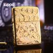 Bật Lửa Zippo Khắc Hoa Văn Arabesque Vàng
