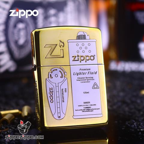 Bật Lửa Zippo Khắc Phụ Kiện Xăng Đá Lighter Fluid Bản Hai Màu