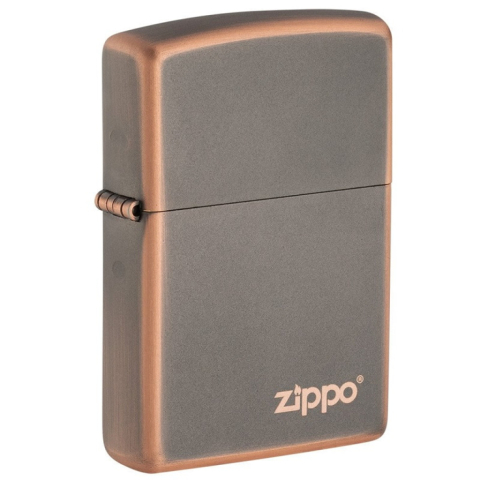 Bật Lửa Zippo Màu Đồng Đen Logo Zippo - Sku 49839ZL – Zippo Rustic Bronze Zippo Logo