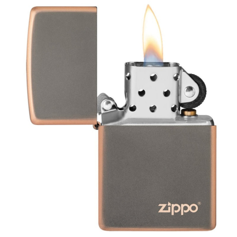 Bật Lửa Zippo Màu Đồng Đen Logo Zippo - Sku 49839ZL – Zippo Rustic Bronze Zippo Logo