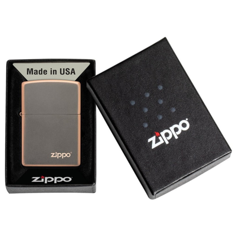 Bật Lửa Zippo Màu Đồng Đen Logo Zippo - Sku 49839ZL – Zippo Rustic Bronze Zippo Logo