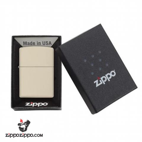 Bật Lửa Zippo Sơn Màu Trắng Kem - SKU 216 – Zippo Cream Matte