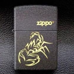 Bật lửa Zippo phiên bản đen nứt hình bò cạp - Mã SP: ZPC0673