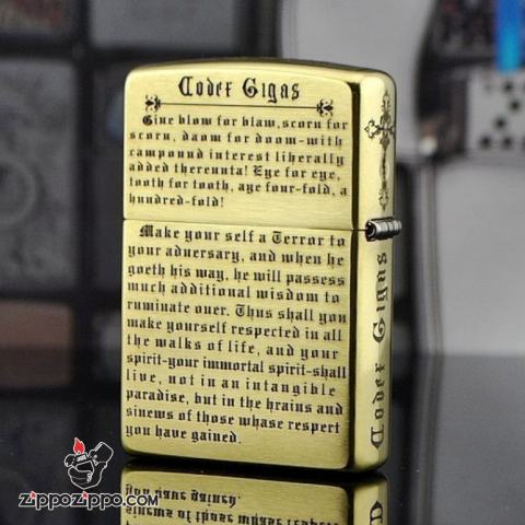 Bật lửa Zippo phiên bản khắc đồng Codex Gigas Armor