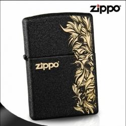 Bật lửa Zippo phiên bản Original đen nứt in hoa văn - Mã SP: ZPC0654