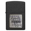 Bật Lửa Zippo Sơn Màu Đen Nhám Emblem Chữ Zippo Vàng - Logo Zippo SKU 362 – Zippo Brass Emblem Black Crackle