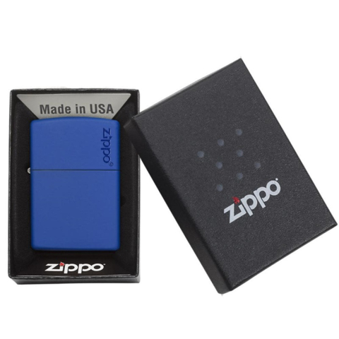 Bật Lửa Zippo Sơn Màu Xanh Hoàng Gia - Logo Zippo SKU 229ZL