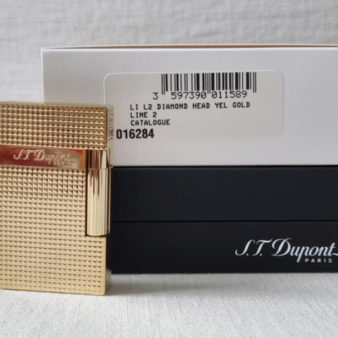 S.T Dupont Ligne2 Diamond Head Gold Plated 016284