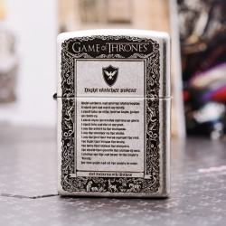 Zippo 121FB Bạc Cổ Khắc Game of Thornes - Mã SP: ZPC1723