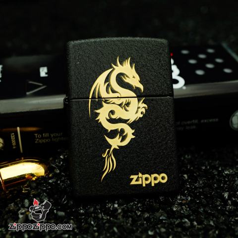 Zippo 236 Đen Nhám Khắc Rồng Châu Âu