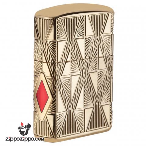 Zippo 29671 – Zippo Luxury Diamond Design High Polish Gold Plate