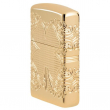 Zippo 46301 Hoa Văn Cỏ Bốn Lá Mạ Vàng MultiCut