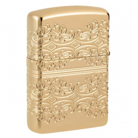 Zippo 46301 Hoa Văn Cỏ Bốn Lá Mạ Vàng MultiCut