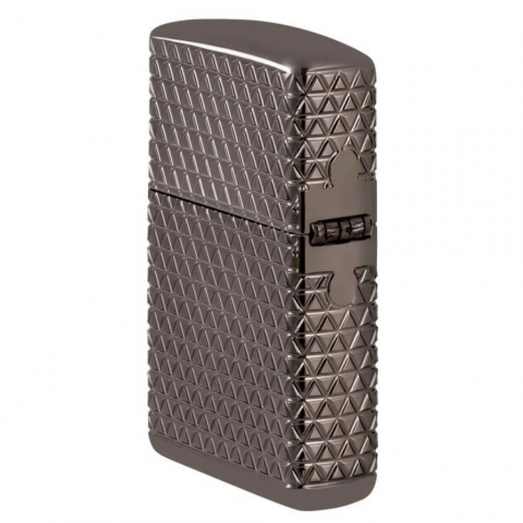 Zippo 46316 – Zippo Armor MultiCut Diamond Pattern with Crystals Black Ice