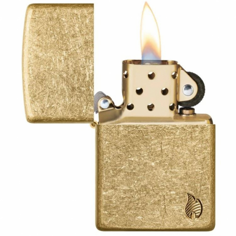 Zippo 46398 – Zippo Armor® Deep Carved Flame Tumbled Brass