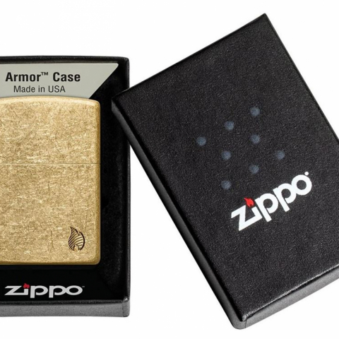 Zippo 46398 – Zippo Armor® Deep Carved Flame Tumbled Brass