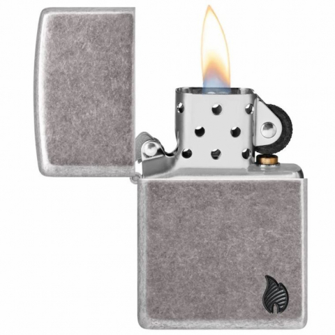 Zippo 46399 – Zippo Armor® Deep Carved Flame Antique Silver